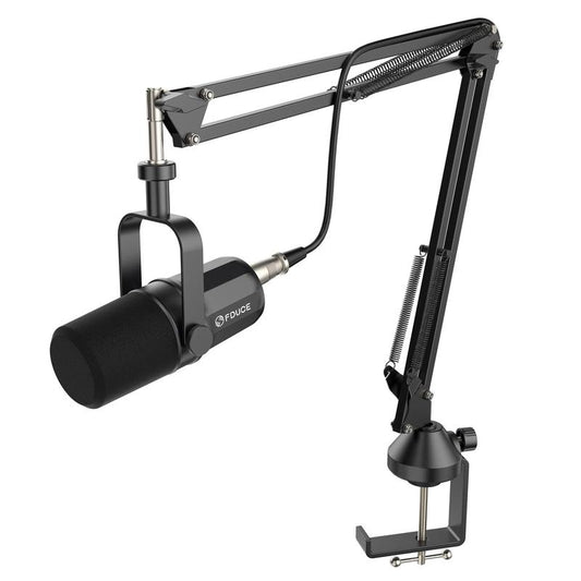 FDUCE SL40X XLR Dynamic Microphone Kit for Vocal Recording, Podcasting, Gaming, Live Streaming&Broadcasting, All Metal Cardioid Mic, Voice-Isolating Technology -Black Microphones Audio Mount Smartphone