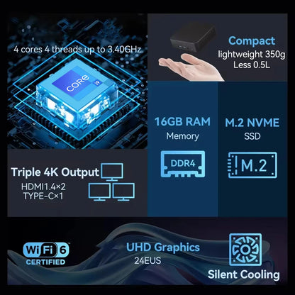 2025 Mini PC Core I9 8950HK N5095A Windows 11 Pro Desktop Pc Gaming Computer 16GB DDR4 1TB SSD Wifi6 BT5.2 4K Portable Pc