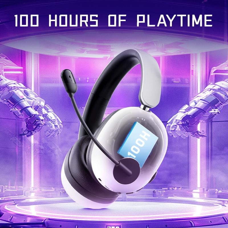 Picun UG-10A Wireless Gaming Headset - 7.1 Surround Sound, -56Db Noise Cancelling, 100H Battery Life, 40Mm Drivers, Quad-Mode Connectivity (2.4G/Bluetooth/Wired), RGB Lighting, HD Mic for PC/PS4/PS5