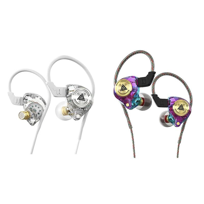 Wired Gaming Earbuds with MIC, in Ear Monitor Headphones, Deep Bass Sound, 1DD 10Mm Dynamic Driver, IEM for Music Video Calling(Clear)