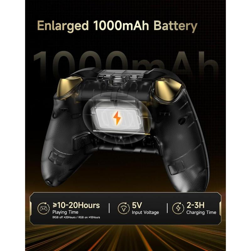 Wireless Bluetooth Pro Controller – Easysmx D05 for PC, Steam, Switch & Android | Charging Dock, Hall Sensor, RGB Lighting Game Console Accessories Gaming Accessory Mobile Gaming Gear anti Stick Drift Controller Smartphone Budget Controller