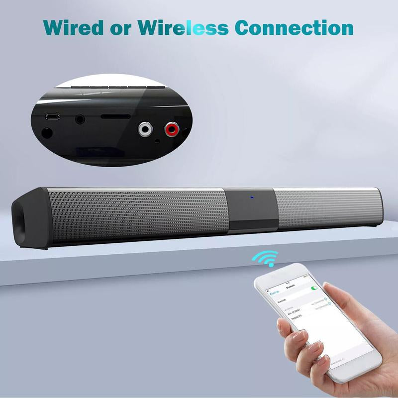 Sound Bar Surround Sound System TV Sound Bar Speakers with Bluetooth/Optical/Aux Connection for Pc/Gaming/Projectors