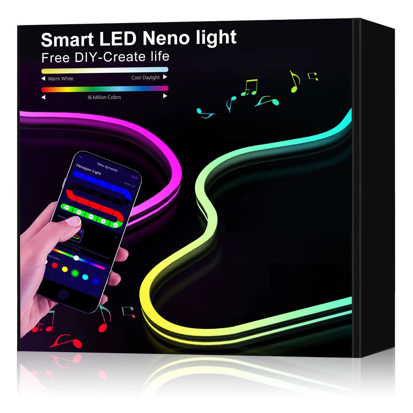 Mergbw Neon LED Strip Lights 5V 3/2/1M Silicone Neon Rope Light Music Sync DIY APP Dreamcolor Chasing Strip Tape Room Wall Decor