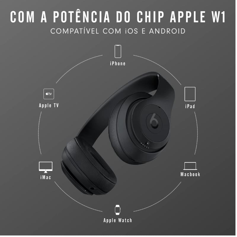 Beats Studio3 Wireless Noise Cancelling Over-Ear Headphones with Apple W1 Chip Class 1 Bluetooth 22 Hours Listening Matte Black Audio Electronic