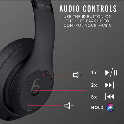 Beats Studio3 Wireless Noise Cancelling Over-Ear Headphones with Apple W1 Chip Class 1 Bluetooth 22 Hours Listening Matte Black Audio Electronic