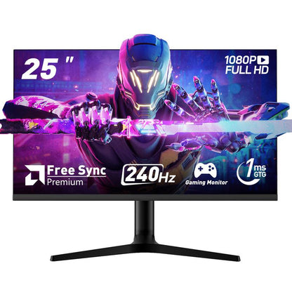 REHISK 25" Gaming Monitor, 240Hz, FHD 1080P, 1Ms, VA Panel, HDR10, 92% Srgb, Frameless Design, HDMI2.0 & DP1.2, VESA Mountable