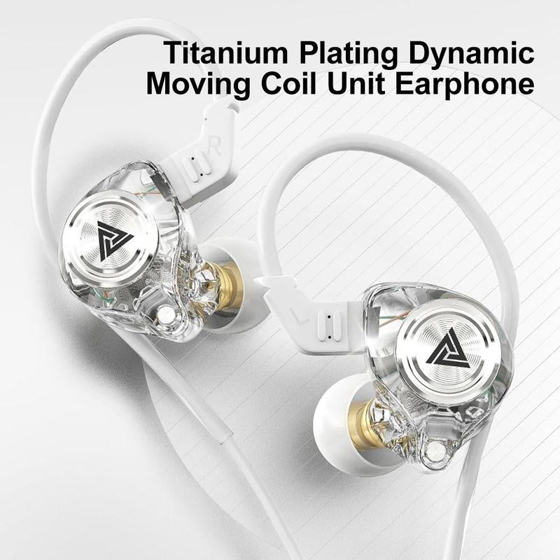 Wired Gaming Earbuds with MIC, in Ear Monitor Headphones, Deep Bass Sound, 1DD 10Mm Dynamic Driver, IEM for Music Video Calling(Clear)