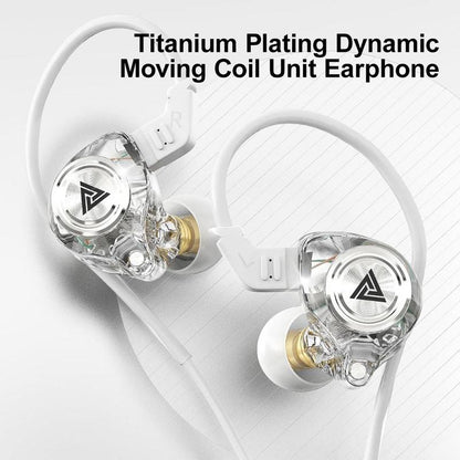 Wired Gaming Earbuds with MIC, in Ear Monitor Headphones, Deep Bass Sound, 1DD 10Mm Dynamic Driver, IEM for Music Video Calling(Clear)