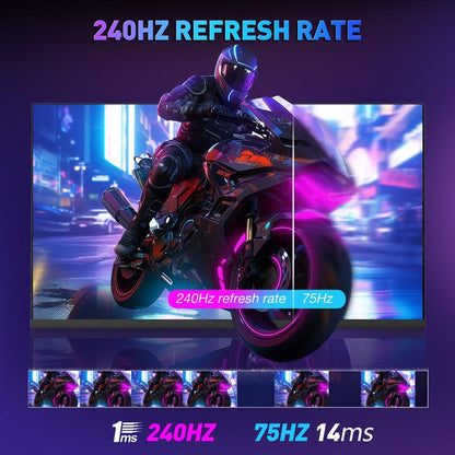 REHISK 25" Gaming Monitor, 240Hz, FHD 1080P, 1Ms, VA Panel, HDR10, 92% Srgb, Frameless Design, HDMI2.0 & DP1.2, VESA Mountable