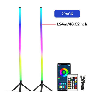DAYBETTER 360° RGB Corner Floor Lamp | Smart LED Music Sync Lamp with App & Remote Control | 16M Colors, 300+ Effects | Gaming Room, Bedroom, Living Room Ambient Lighting | 53" Modern Standing Lamp
