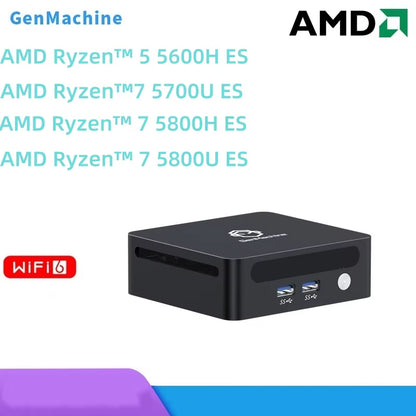 Genmachine  Ryzen 5600H 5700U 5800H 5800U ES Windows 11 MINI PC DDR4 SSD WIFI6 BT5.2 Gaming Pc Diy Gaming Computer