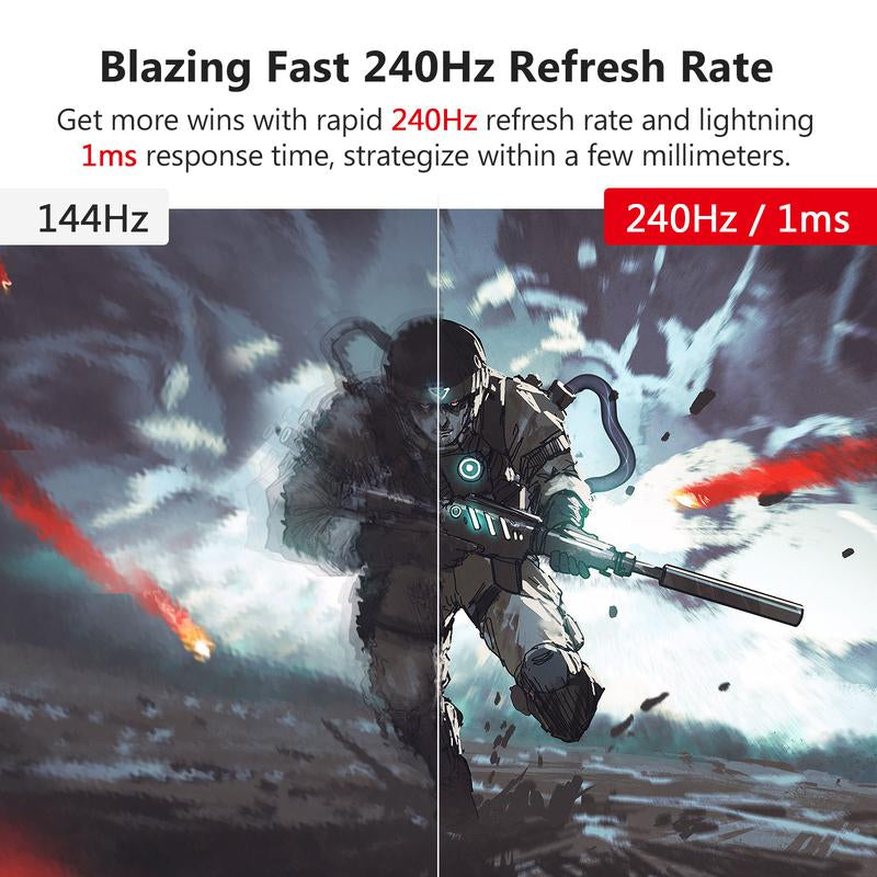 Z-EDGE 24.5" 240Hz Gaming Monitor FHD 1080P 1Ms Response Frameless Freesync HDMI 2.0 & Displayport 1.4 for Smooth Gaming Experience