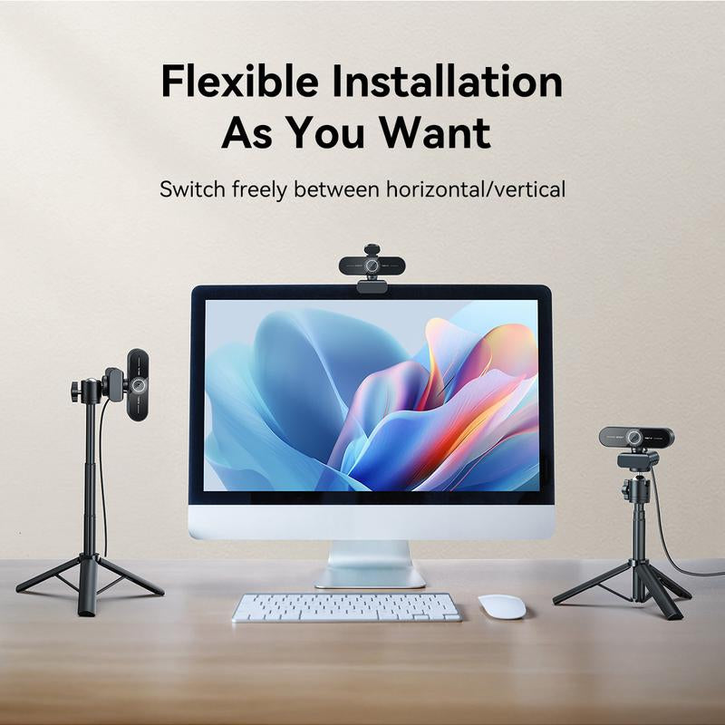 EMEET C60E 4K Webcam Streaming Camera for PC Laptop Gaming Accessories for Switch 2 Camera 1080P@60Fps Fast Autofocus Wireless Fill Light Plug & Play with Privacy Cover Game Changer Webcam 4K for Streaming Living, Fallfreshness