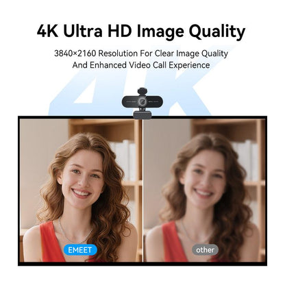 EMEET C60E 4K Webcam Streaming Camera for PC Laptop Gaming Accessories for Switch 2 Camera 1080P@60Fps Fast Autofocus Wireless Fill Light Plug & Play with Privacy Cover Game Changer Webcam 4K for Streaming Living, Fallfreshness