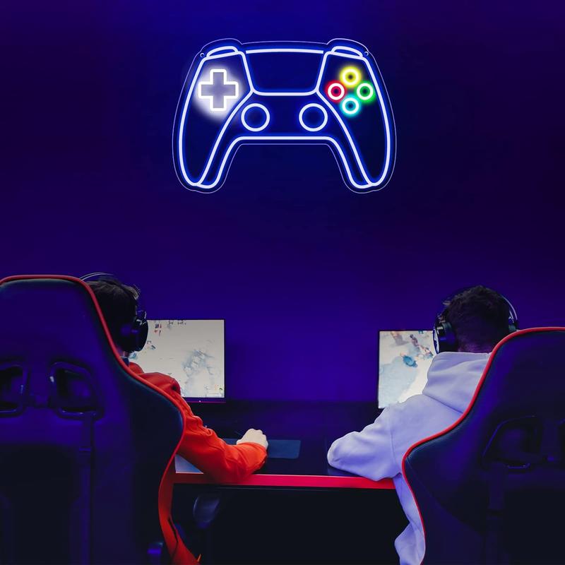 USB Powered Game Console Neon Sign, Creative Game Controller Design Neon Light, Novelty Lighting for Game Room, Bedroom, Studio, Home Decor
