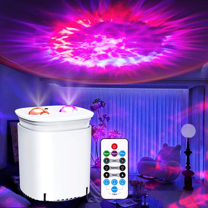 Nexillumi-2025 New USB LED Projector Light, Modern Moire Pattern & Sunset Design, Adjustable Atmosphere Lighting with Remote Control, Button Battery Operated, Ideal for Various Room Types - No Laser, Plastic Shade, Sunset Ambiance Lighting