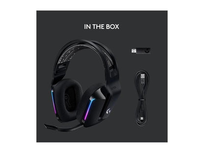 Logitech G733 Lightspeed Wireless Gaming Headset with Suspension Headband, Lightsync RGB, Blue VO!CE Mic Technology and PRO-G Audio Drivers - Black