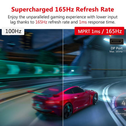 Z-EDGE 27" 165Hz QHD Curved Gaming Monitor 2560X1440 1Ms Response Time Frameless Design Freesync DP HDMI