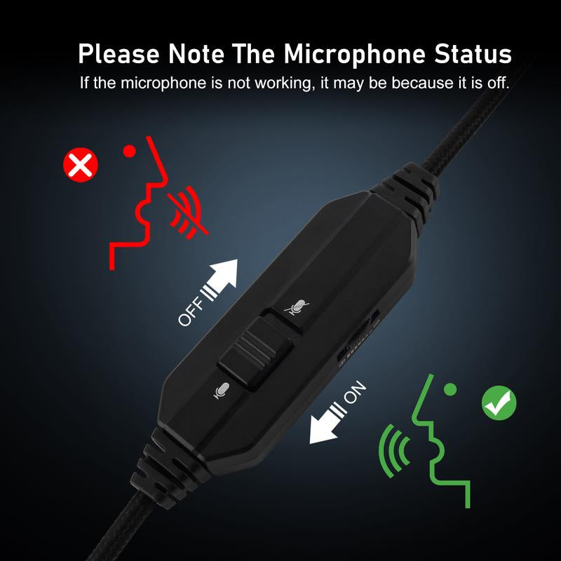 SENZER SG500 Wired Pro Gaming Headset - Wired Gaming Headsets - PC Headsets - Folding Headset for PC, PS4, PS5, Xbox One and Switch Audio Earphones Headphones Electronic Earbud