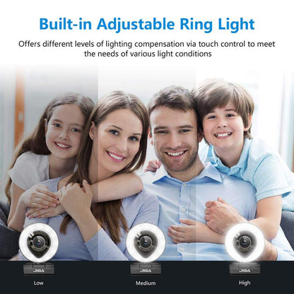 JIGA Streaming Webcam with Dual Microphone 1080P Adjustable Right Light Pro Web Camera Advanced Auto-Focus with Tripod Zoom Camera Gaming Webcam for Xbox Facebook Youtube Streamer Conferencing