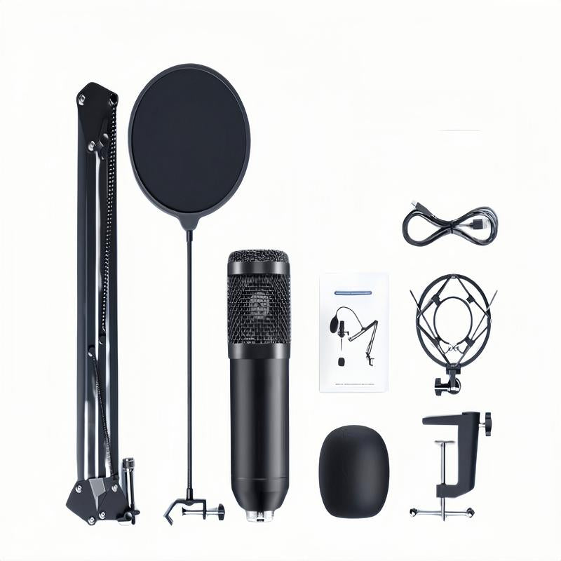 【Deals for You Days-Summer Sale】Studio Condenser USB Microphone Computer PC Microphone Kit with Adjustable Boom Stand Shock Mount