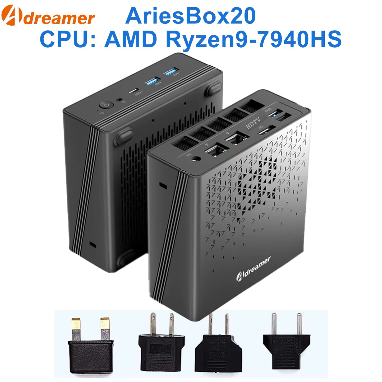 Mini PC Ariesbox AMD Ryzen R9 7940HS 8GB RAM DDR4 Desktop Computer Wifi Bluetooth Win11 OS for Business Office
