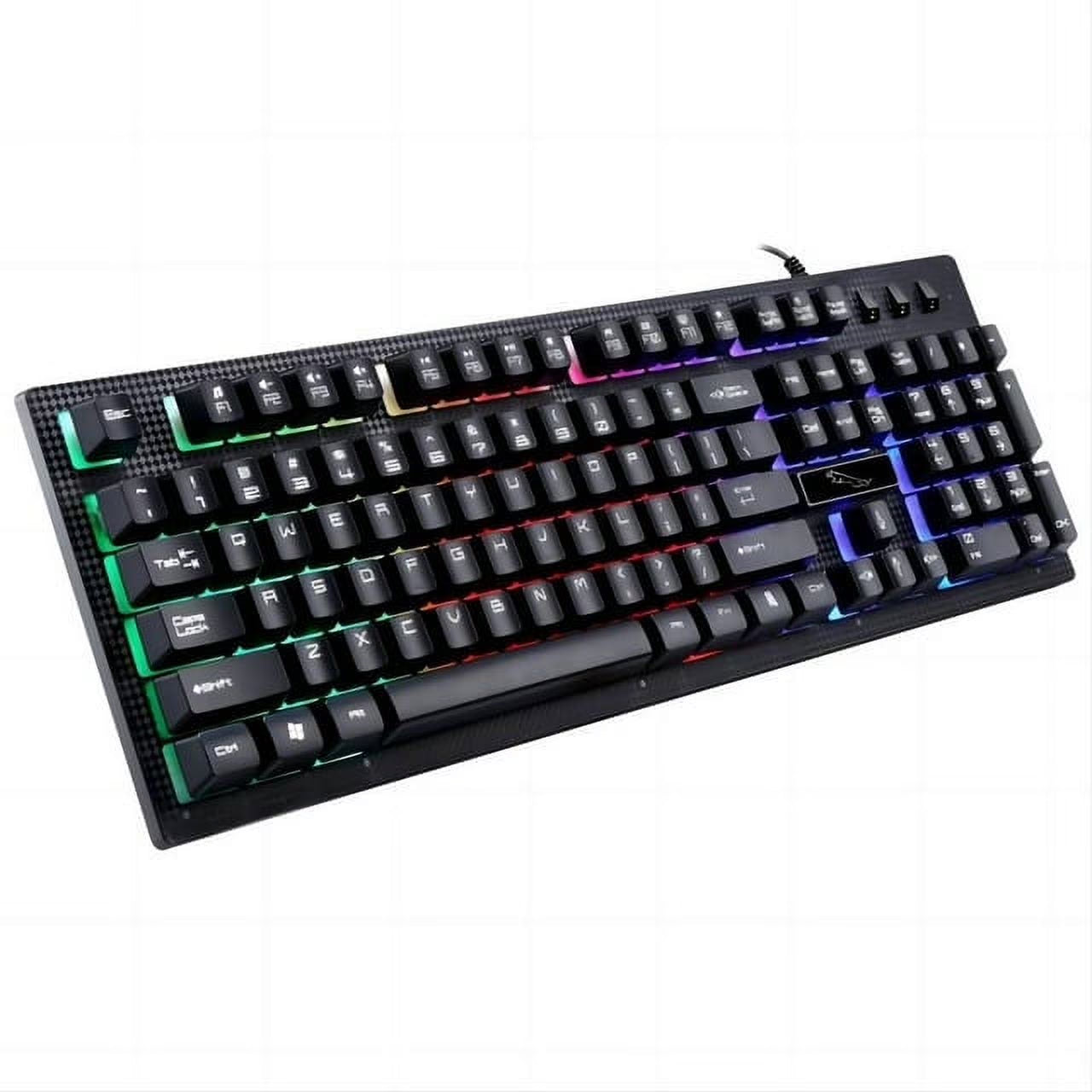 Gaming Keyboard and Mouse Combo, RGB Rainbow LED Backlit Keyboard, PC Gaming Keyboard Mechanical, 6 Changing Colors Mouse, USB Wired Keyboard Gaming for Windows Computer PC Gamer Laptop Office Work
