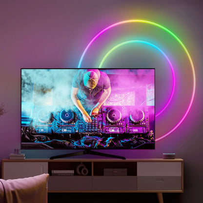 RGBIC Neon Rope LED Light,6 Million DIY Color Options, 64 Preset Scene Modes, and 11 Music Modes,Corded Electric,6.5Ft
