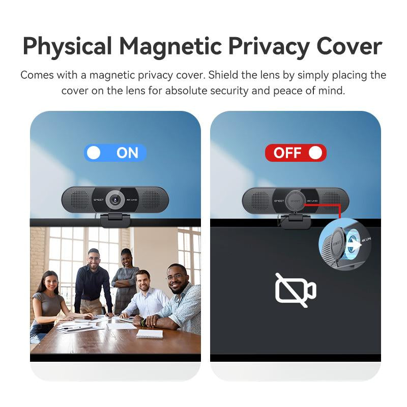 EMEET 4K Webcam with 4 Mics & 2 Speakers, C980 Pro Webcam, Gaming for Switch 2 Camera, Fixed Focus, Adjustable 60°-98° Angle, Magnetic Privacy Cover, Stable Visuals, Cameras for Gaming, Streaming, Fathersdaygift, Dealsforyoudays