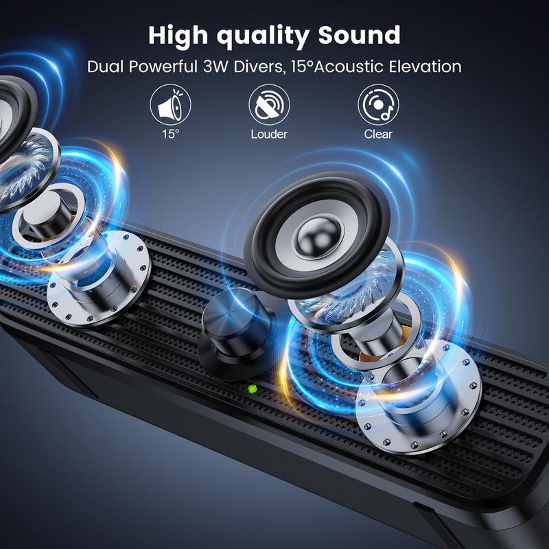 USB Powered Wired Speaker, Stereo Sound Quality Desktop Speaker, Universal PC Speaker for Desktop Computers & Laptops, MP3/MP4, Audio Device Smartphone