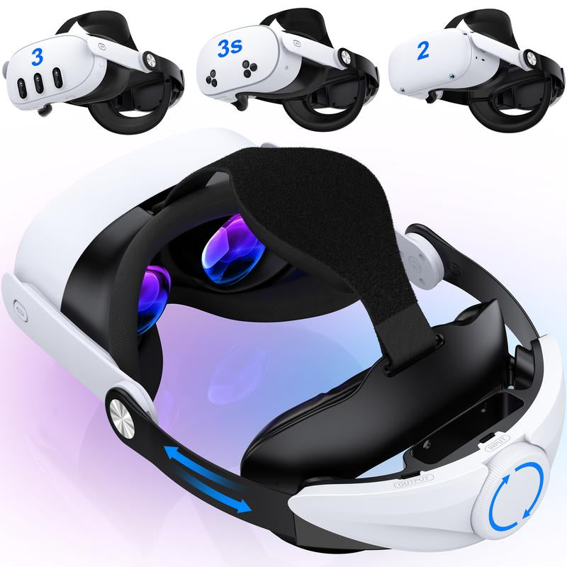 ESYWEN Head Strap for Oculus Quest 2 & 3 &3S Accessories,With 7500Mah Rechargeable Battery, VR Accessories Adjustable Elite Strap for Oculus Quest 2 & 3 VR Headset