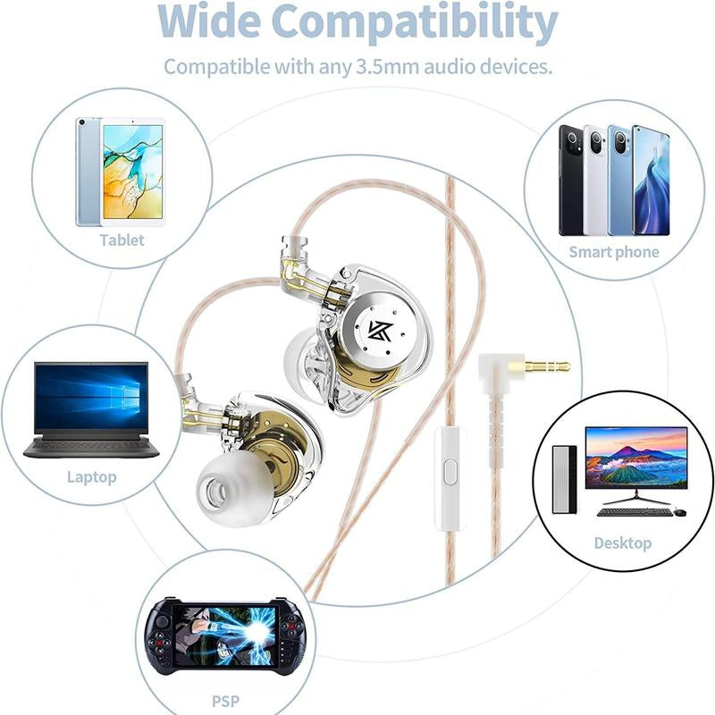 KZ EDX Pro In-Ear Monitor Earphone, Dual DD Hifi Stereo Sound Wired Earbuds, High Quality Headphones, Noise Cancelling Headphones for Sports Gaming