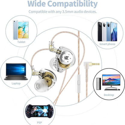 KZ EDX Pro In-Ear Monitor Earphone, Dual DD Hifi Stereo Sound Wired Earbuds, High Quality Headphones, Noise Cancelling Headphones for Sports Gaming