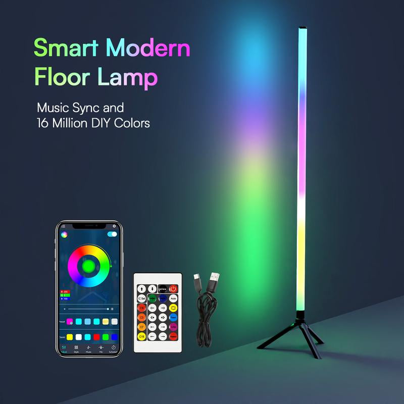 Daybetter 360° Corner Floor Lamp - Minimalist Style, App&Remote Control, Dimmable& Timing, Music Sync, Great for Living Rooms, Bedrooms, Game Rooms, Home Offices, Parties and Decorations, St. Patrick'S Day