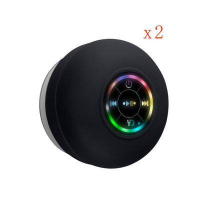 Portable Mini Bluetooth Shower Speakers, Wireless Speaker with Suction Cup, Lp67 Waterproof Speaker with LED Light, Pairs Easily to Phones, Tablets, Computer,For Parties, Bathroom, Travel, Home and Outdoors,Christmas New Year Gifts
