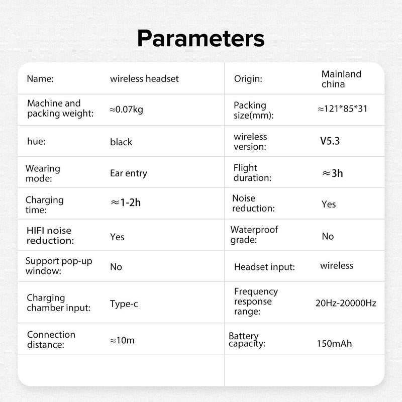 Wireless In-Ear Design Earphone, Bluetooth-Compatible Noise Cancelling Gaming Headset, Sports Headset with Power Display & Light for Sports Running Call