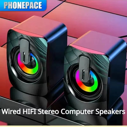 Computer Speaker Stereo Sound with Microphone 3.5Mm AUX Home Office PC Speaker for Macbook Desktop Notebook Computer Loudspeaker