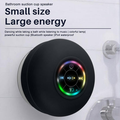 Portable Mini Bluetooth Shower Speakers, Wireless Speaker with Suction Cup, Lp67 Waterproof Speaker with LED Light, Pairs Easily to Phones, Tablets, Computer,For Parties, Bathroom, Travel, Home and Outdoors,Christmas New Year Gifts