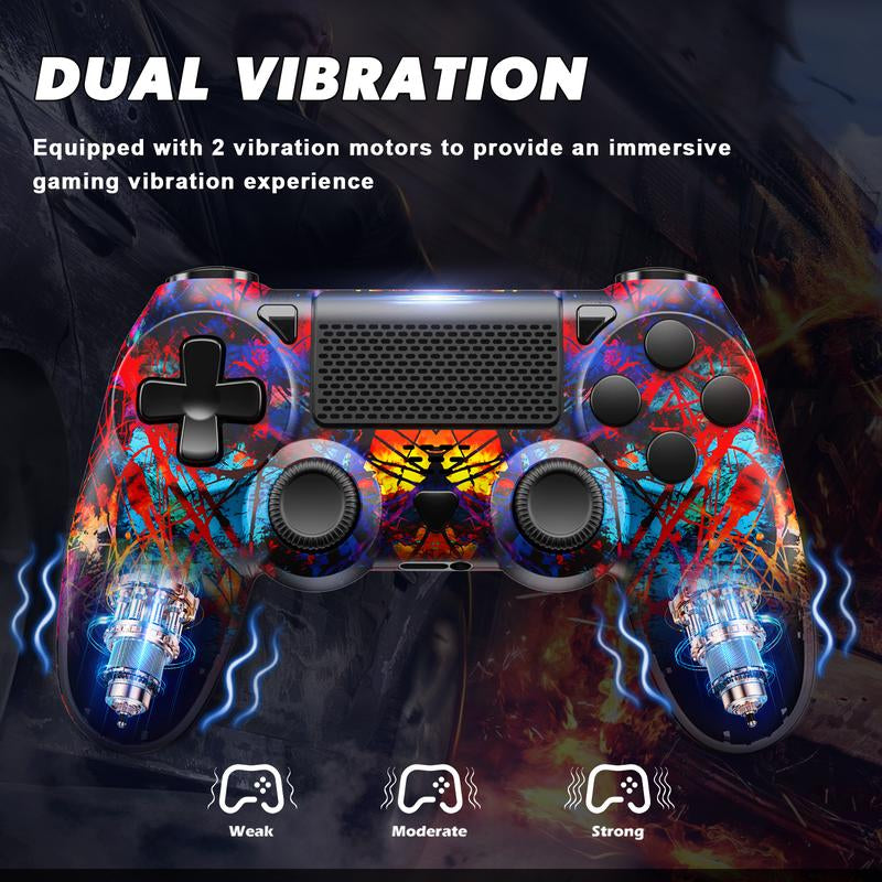 Christmas Variety Pack Wireless PS4 Controller with Turbo Function Compatible with Playstation 4/PS4 Slim/Ps4 Pro/Pc Windows Accessories Android PS4 Six-Axis Sensor Dual Vibration Motors 1000Mah Battery - Gaming Set