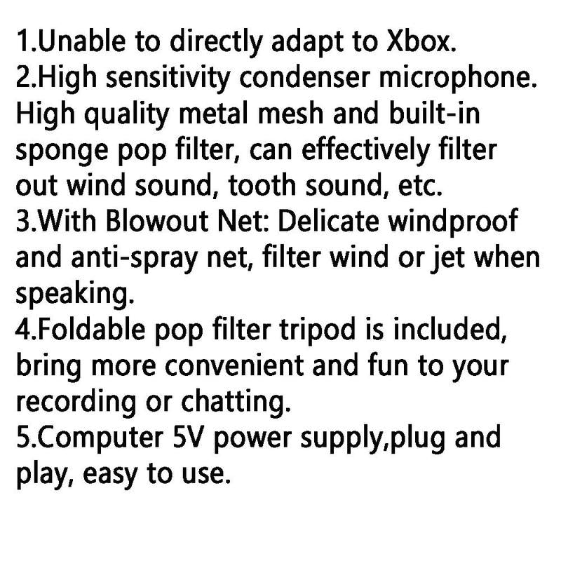 Condenser Professional Microphone Mic for PC Laptop Computer Gaming USB Wired Streaming Podcast Studio Mike Kit Gamer Accessory
