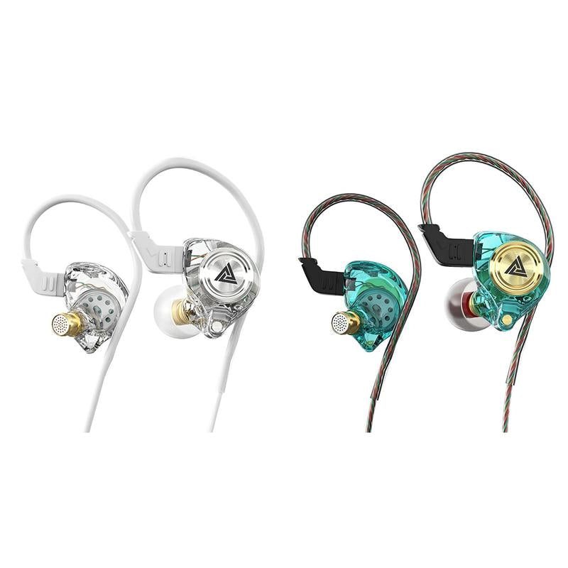 Wired Gaming Earbuds with MIC, in Ear Monitor Headphones, Deep Bass Sound, 1DD 10Mm Dynamic Driver, IEM for Music Video Calling(Clear)