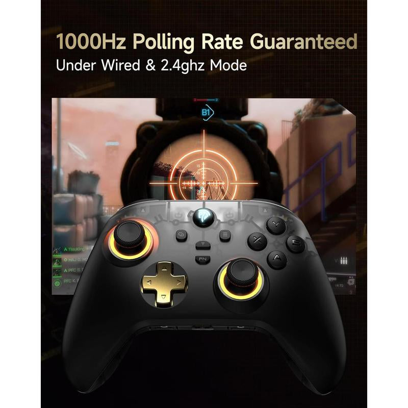 Wireless Bluetooth Pro Controller – Easysmx D05 for PC, Steam, Switch & Android | Charging Dock, Hall Sensor, RGB Lighting Game Console Accessories Gaming Accessory Mobile Gaming Gear anti Stick Drift Controller Smartphone Budget Controller