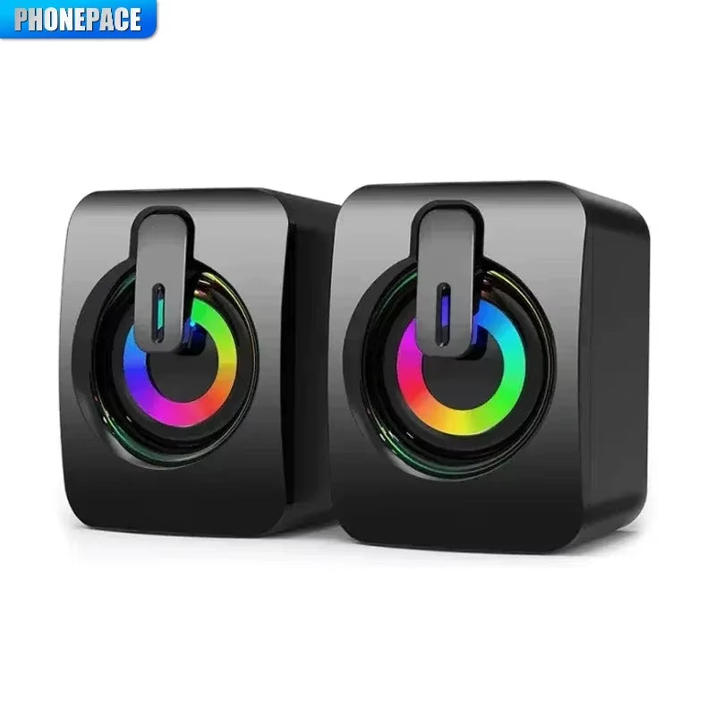 Computer Speaker Stereo Sound with Microphone 3.5Mm AUX Home Office PC Speaker for Macbook Desktop Notebook Computer Loudspeaker