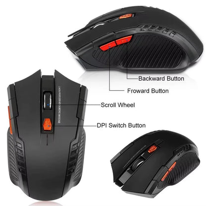 2.4 Ghz Wireless Mouse Portable Gamer Mouse for Computer 1600DPI Optical USB 6 Buttons Mouse Mini Mice for PC Laptop Notebook