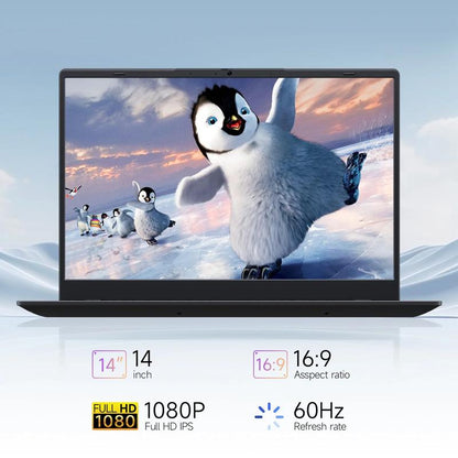 14" FHD IPS Laptop - Intel Celeron N4000, 8GB RAM 256GB SSD | Ultra-Thin & Lightweight for Students & Business | 10H Long Battery, Wifi 6, US Plug | FCC/UL/PSE Certified, Back to School Gifts