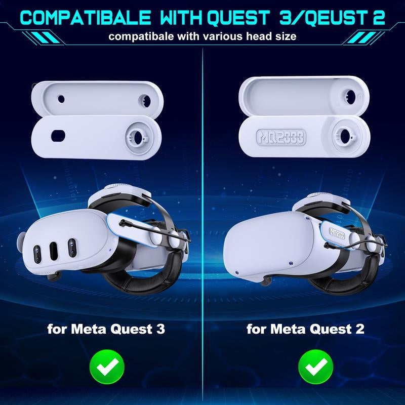 ESYWEN Head Strap for Oculus Quest 2 & 3 &3S Accessories,With 7500Mah Rechargeable Battery, VR Accessories Adjustable Elite Strap for Oculus Quest 2 & 3 VR Headset