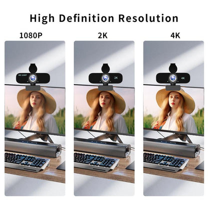 HD 2K Webcam for Computer/Laptop/Desktop/Pc, External Camera Web Cam with Microphone, USB Plug&Play, Auto Low Light Correction, Privacy Cover, Tripod, Wide Angle for Meeting/Online Video/Zoom