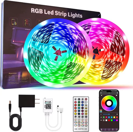 200Ft RGB LED Strip Lights with Remote App Control Music Sync 16 Million Colors for Bedroom Home Party Decoration