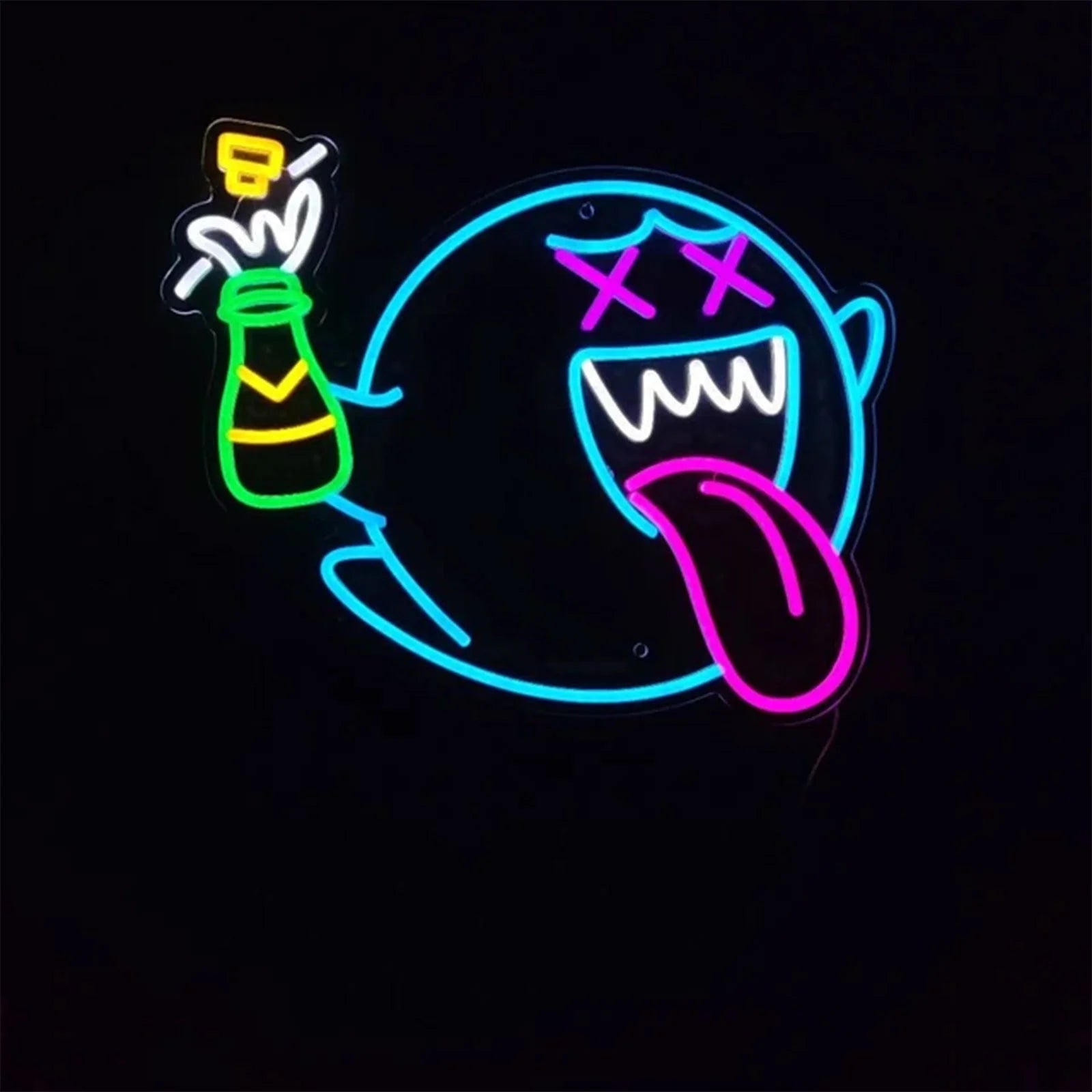 Anime Neon Sign Creative Custom Lighting Gengar Game Room Light for Game Room Bedroom Wall Decor Demon Halloween Ghost Neon Ligh