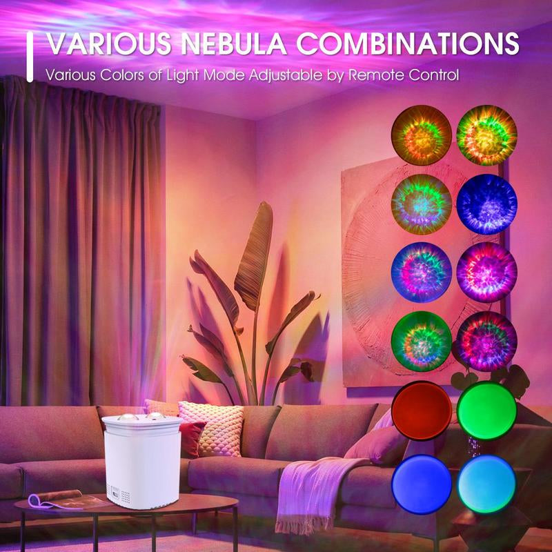Nexillumi-2025 New USB LED Projector Light, Modern Moire Pattern & Sunset Design, Adjustable Atmosphere Lighting with Remote Control, Button Battery Operated, Ideal for Various Room Types - No Laser, Plastic Shade, Sunset Ambiance Lighting